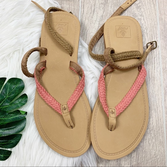 Reef Shoes - Reef Ankle Strap Slingback Open Tor Flat Sandals Reef Shoes - Reef Ankle Strap Slingback Open Tor Flat Sandals